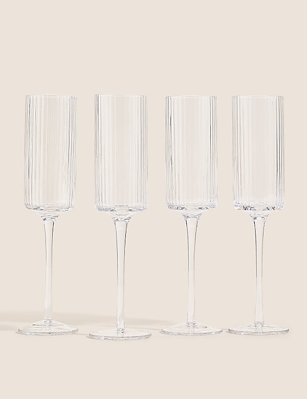 Set of 4 Handmade Celine Champagne Flutes - KR