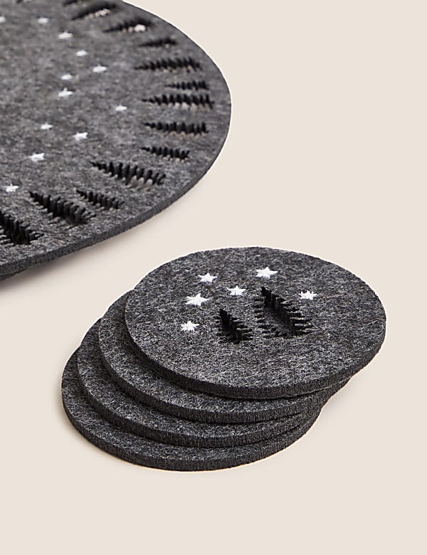 Set of 4 Felt Placemats & 4 Coasters - GR