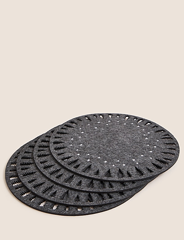 Set of 4 Felt Placemats & 4 Coasters - GR