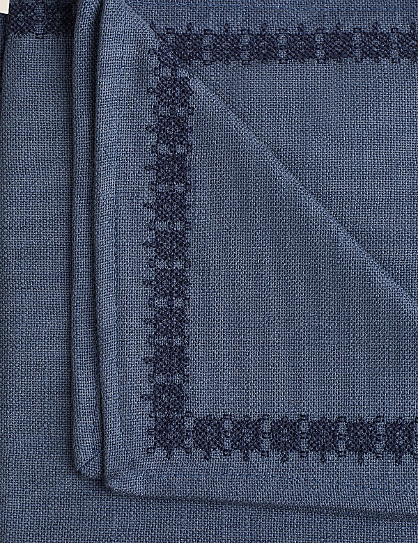 Lot de 4 serviettes 100 % coton à motif brodé - CH