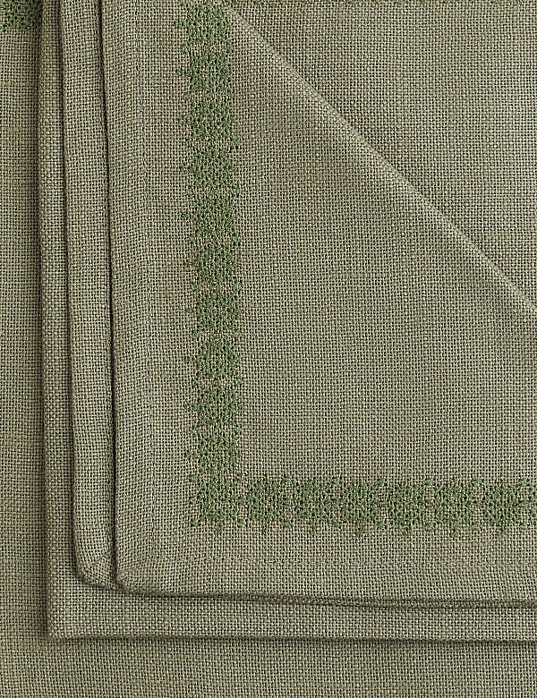 Set of 4 Pure Cotton Embroidered Napkins - CH