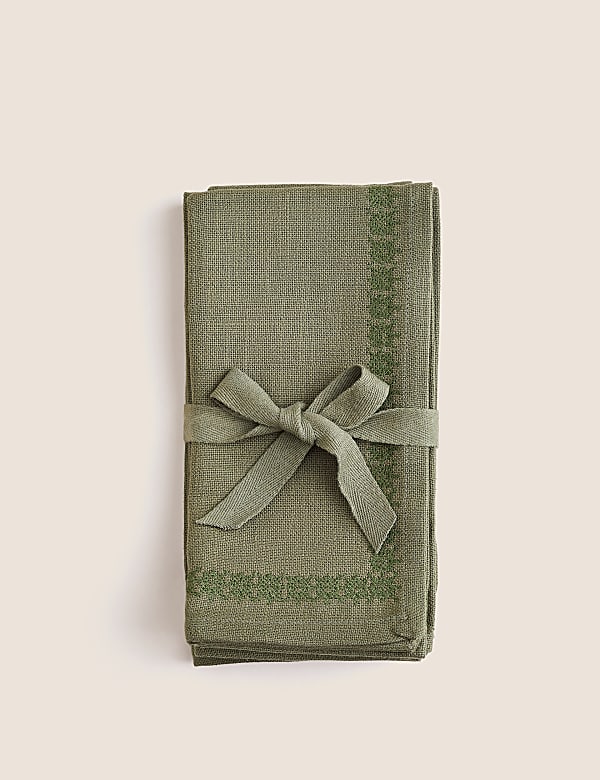 Set of 4 Pure Cotton Embroidered Napkins - CH