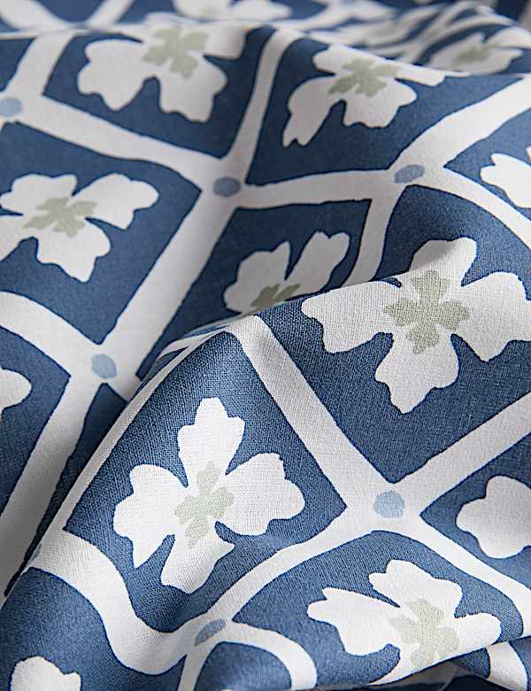 Parure de lit en coton mélangé à motif tuile de style géométrique - FR