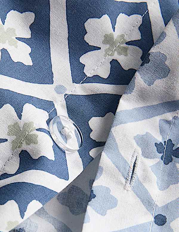 Parure de lit en coton mélangé à motif tuile de style géométrique - FR