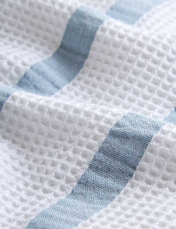 Pure Cotton Contrast Striped Waffle Bedding Set - ES