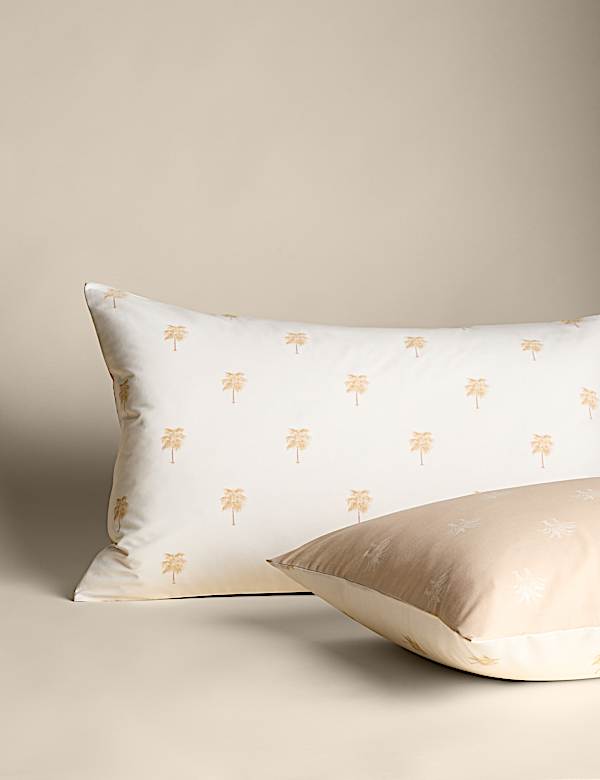 סט מצעים מתערובת כותנה בהדפס עצי דקל - IL