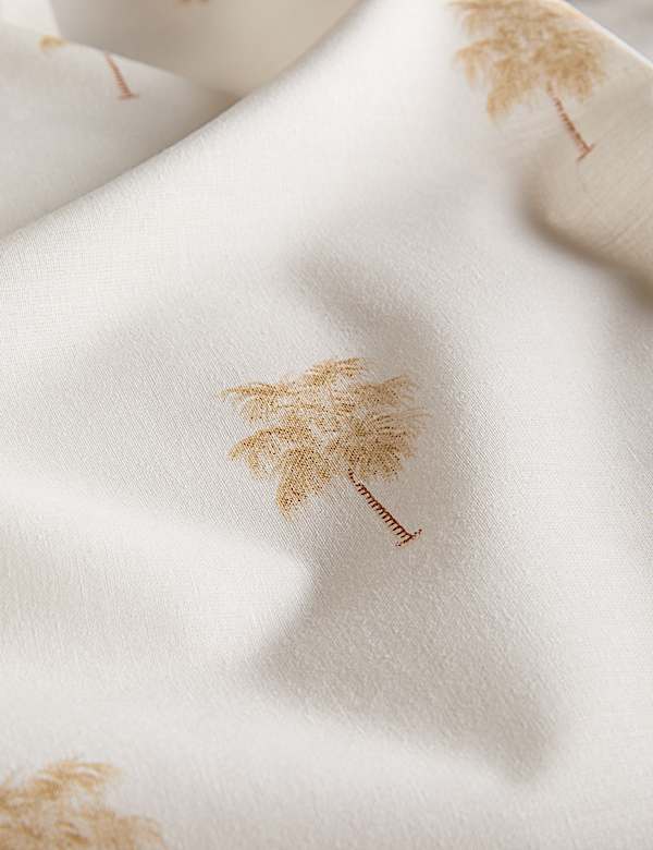 סט מצעים מתערובת כותנה בהדפס עצי דקל - IL