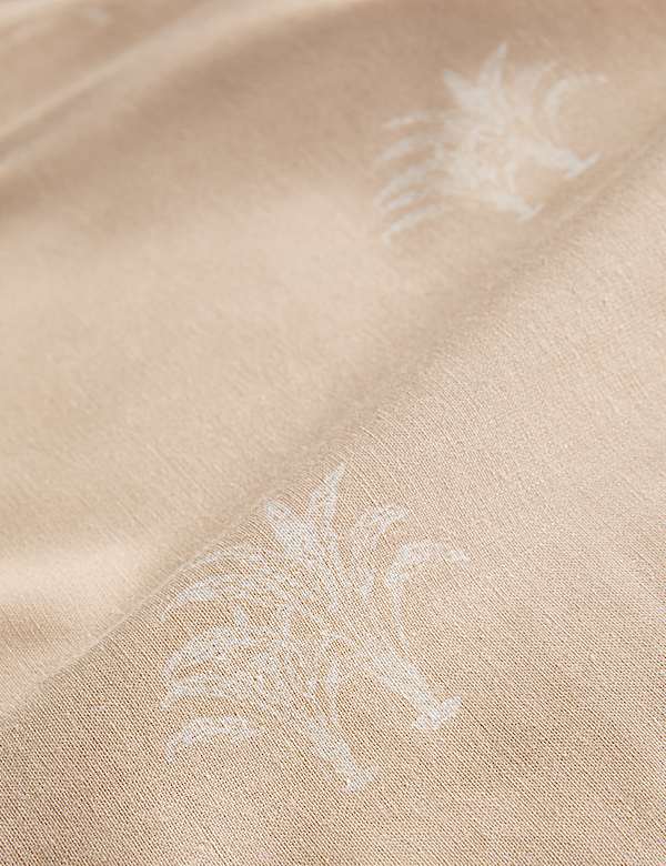 סט מצעים מתערובת כותנה בהדפס עצי דקל - IL