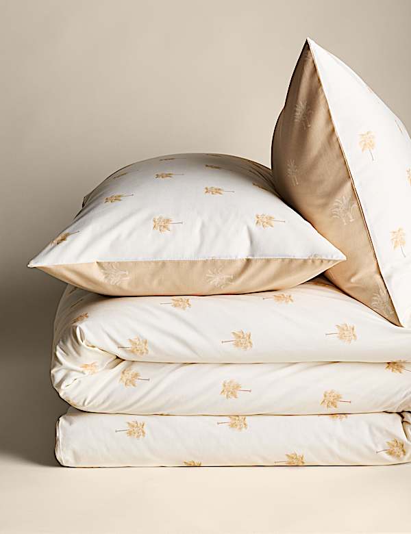 סט מצעים מתערובת כותנה בהדפס עצי דקל - IL