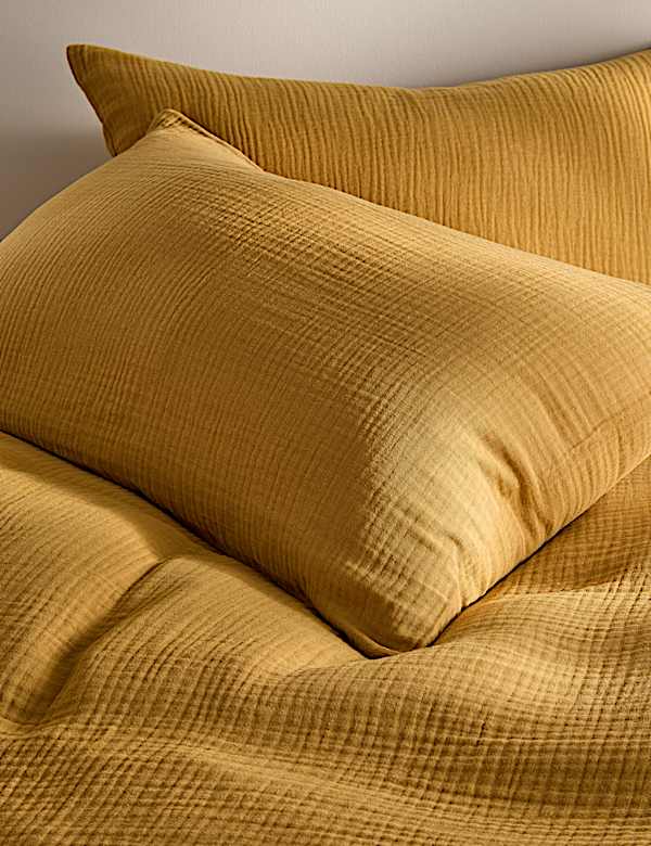 2pk Pure Cotton Muslin Pillowcases - HU