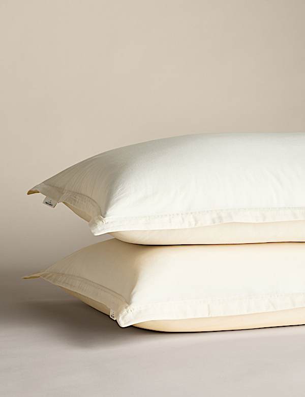 2pk Washed Cotton Oxford Pillowcases - HR