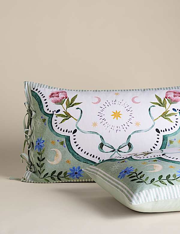 סט מצעים מכותנה טהורה עם הדפס כוכבי לכת - IL