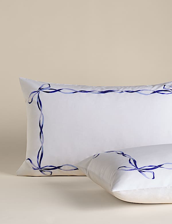 Pure Cotton Bow Border Print Bedding Set - HU