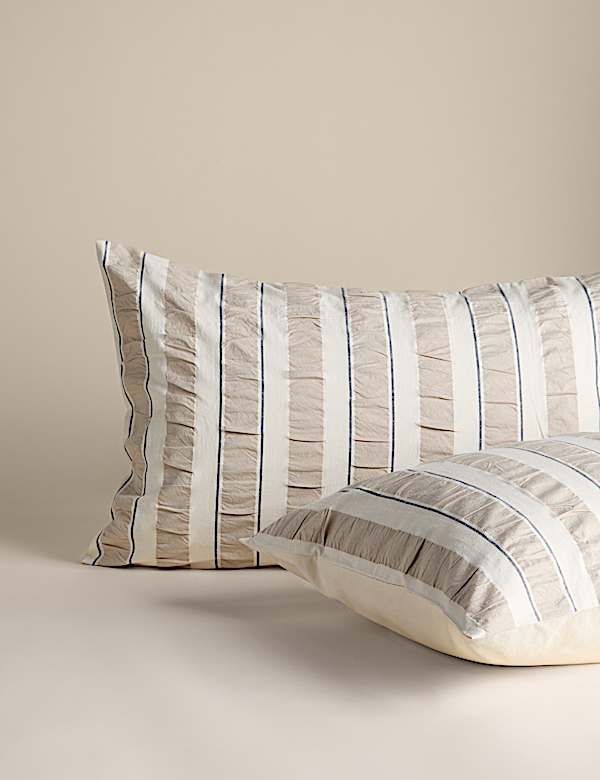 Pure Cotton Seersucker Stripe Bedding Set - SK