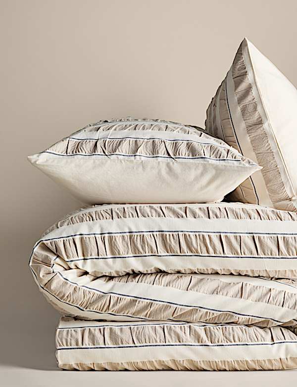Pure Cotton Seersucker Stripe Bedding Set - SK