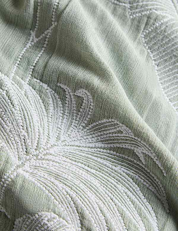 Parure de lit 100 % coton gaze jacquard à motif palmier - BE