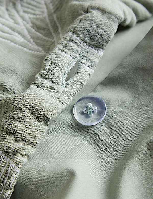 Parure de lit 100 % coton gaze jacquard à motif palmier - BE