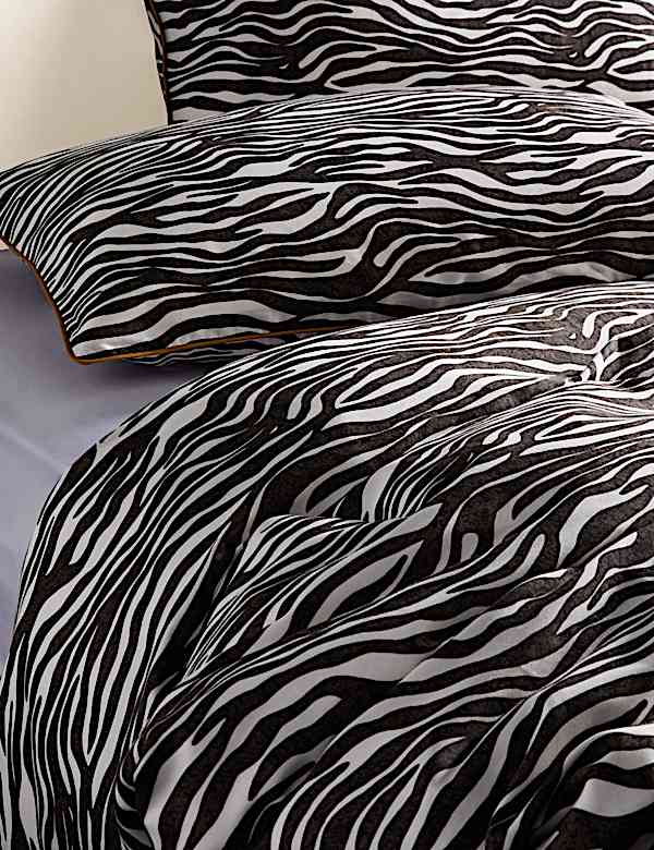 Pure Cotton Sateen Zebra Print Bedding Set - ID