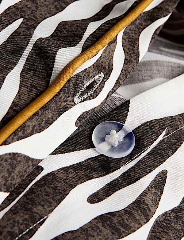 סט מצעים מסטין מכותנה טהורה בהדפס זברה - IL