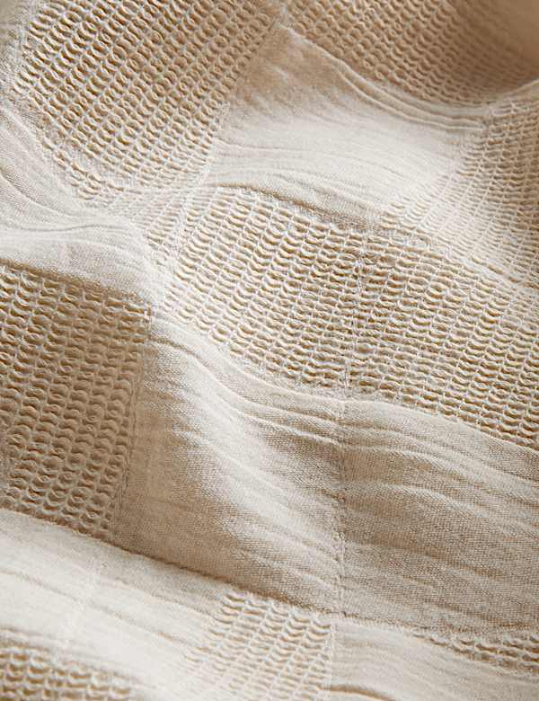 Parure de lit 100 % coton gaufré à motif abstrait - CH