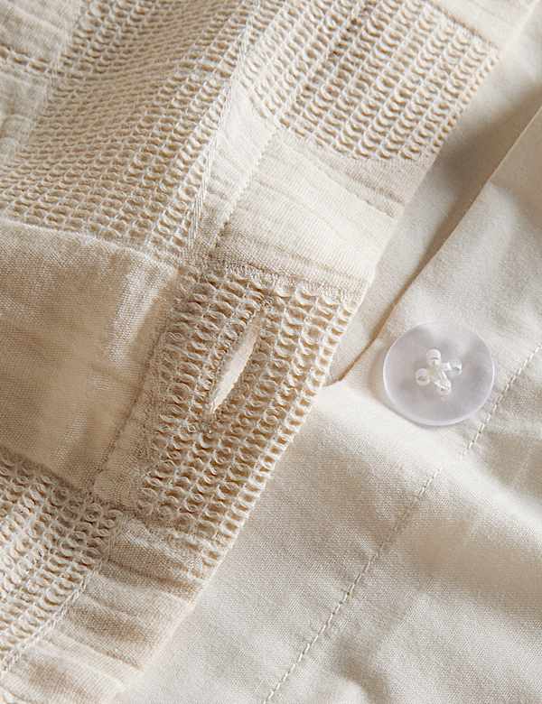 Parure de lit 100 % coton gaufré à motif abstrait - CH