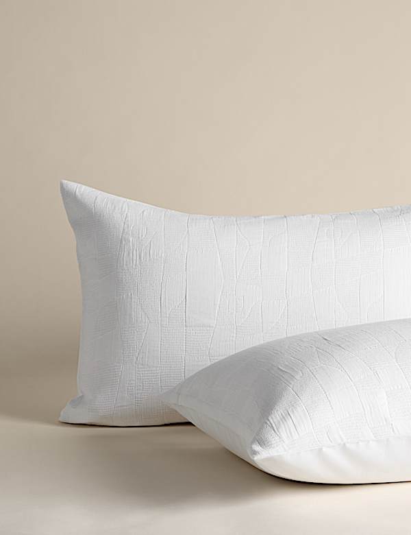 סט מצעים מכותנה טהורה באריגת וופל בהדפס אבסטרקטי - IL