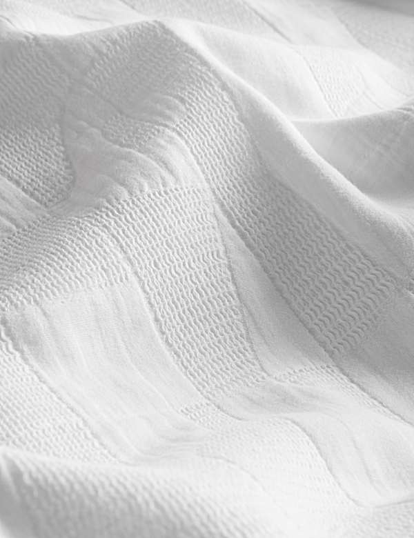 סט מצעים מכותנה טהורה באריגת וופל בהדפס אבסטרקטי - IL