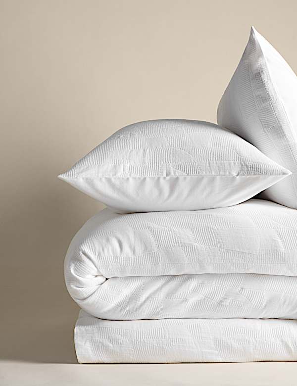 סט מצעים מכותנה טהורה באריגת וופל בהדפס אבסטרקטי - IL