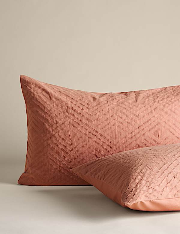 סט מצעים מכותנה טהורה עם רקמה גיאומטרית עשירה - IL