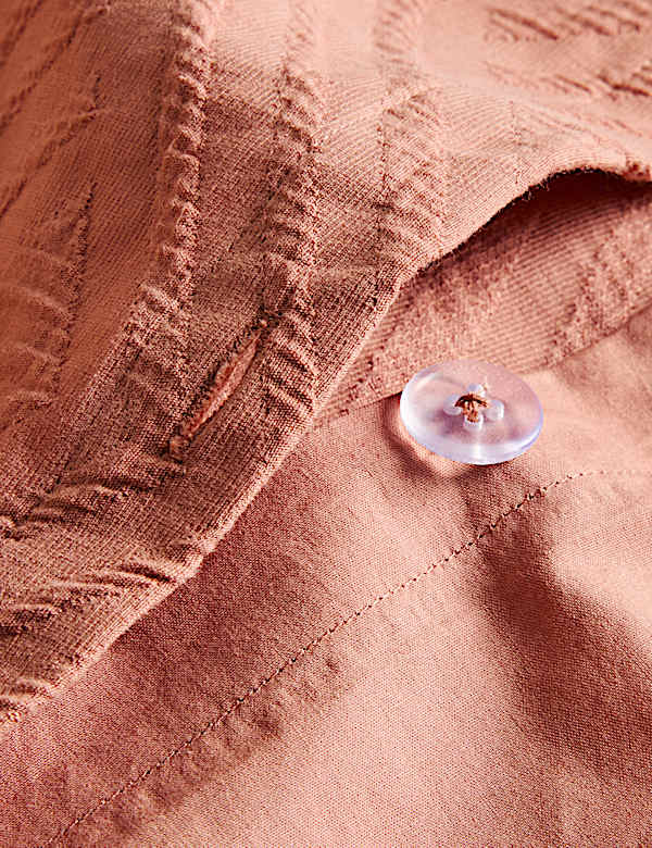 סט מצעים מכותנה טהורה עם רקמה גיאומטרית עשירה - IL