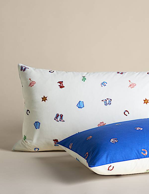 Cotton Blend Cowboy Boot Print Bedding Set - CN