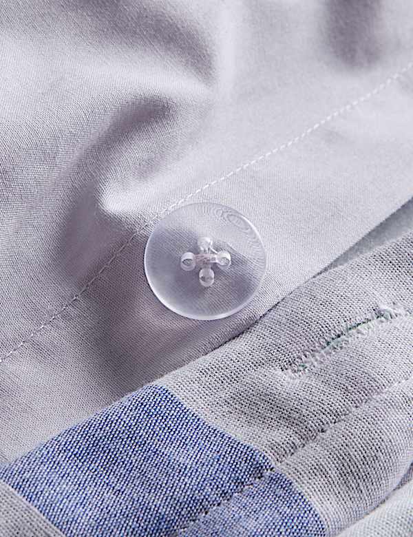 Parure de lit 100 % coton à carreaux et motif abstrait - CH