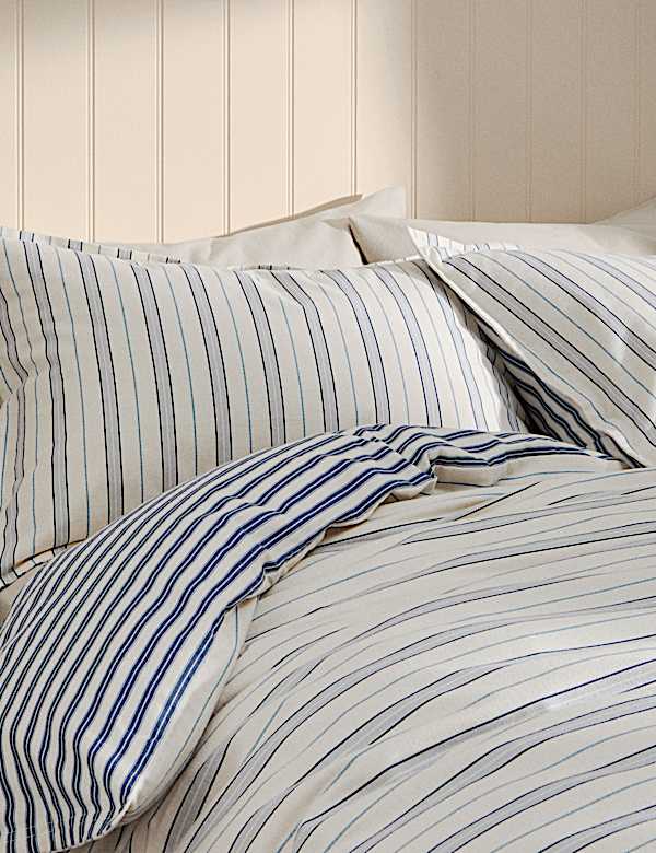 Pure Brushed Cotton Striped Bedding Set - GR