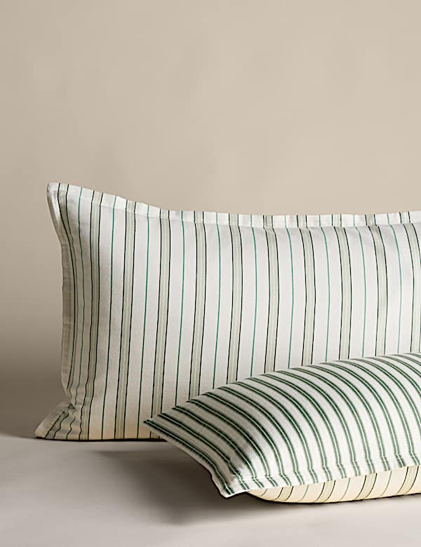 Pure Brushed Cotton Striped Bedding Set - US