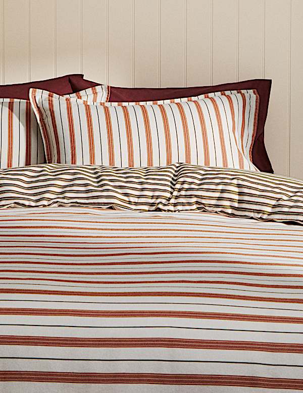 Pure Brushed Cotton Striped Bedding Set - BE