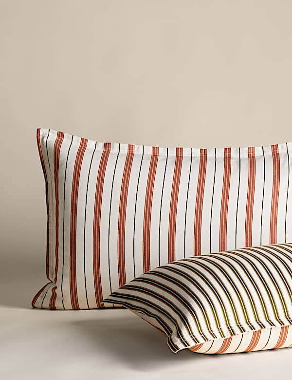 Pure Brushed Cotton Striped Bedding Set - IT