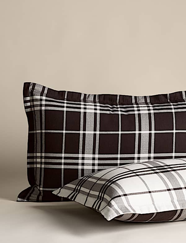 Brushed Cotton Checked Bedding Set - KR