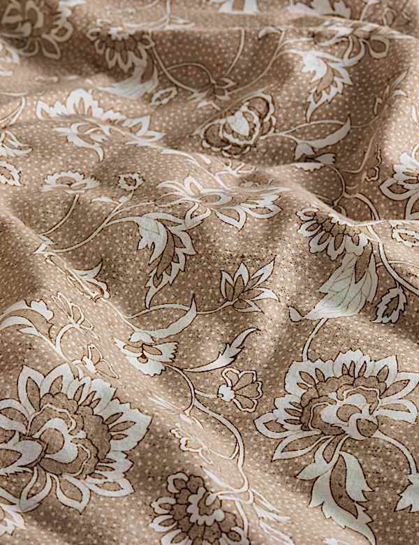 Brushed Cotton Printed Ruffle Edge Bedding Set - ES