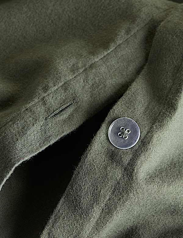 Pure Brushed Cotton Floral Embroidered Scallop Bedding Set - ID