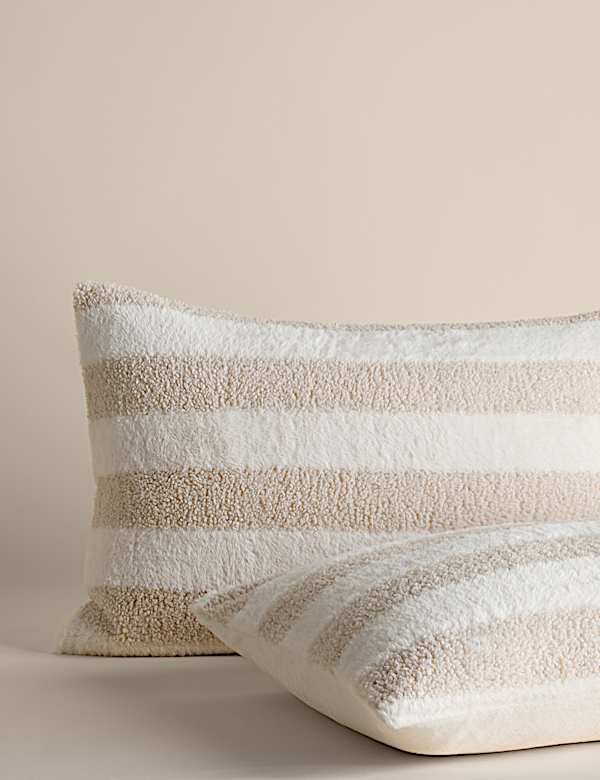 Borg & Fleece Striped Bedding Set - BG