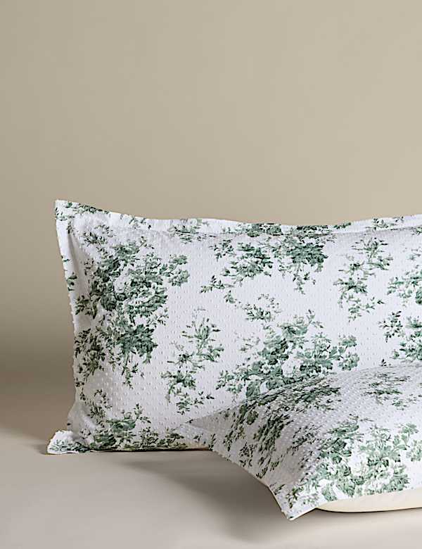 Komplet pościeli dobby Sabrine w kwiaty 100% bawełny - PL