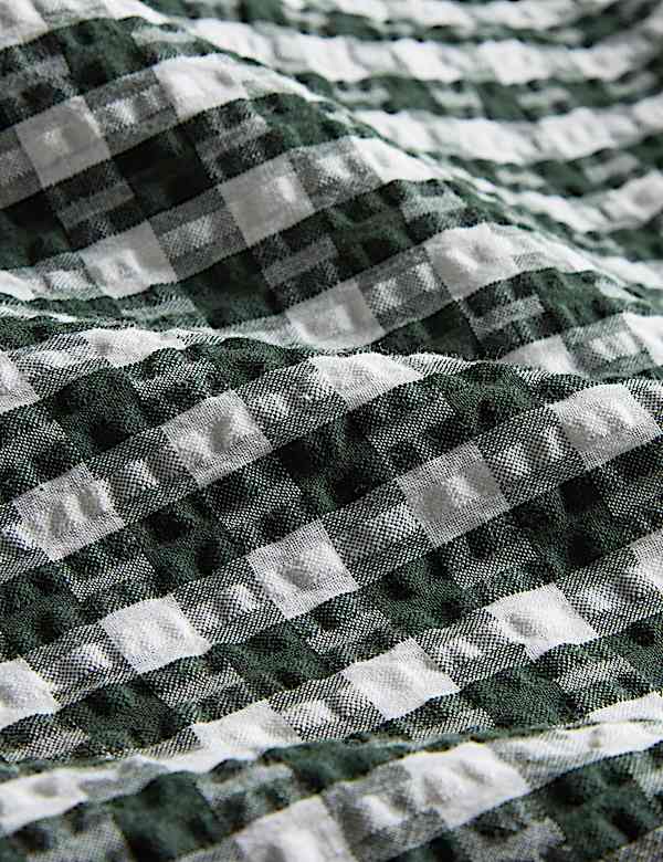 Pure Cotton Gingham Ruffle Bedding Set - PT