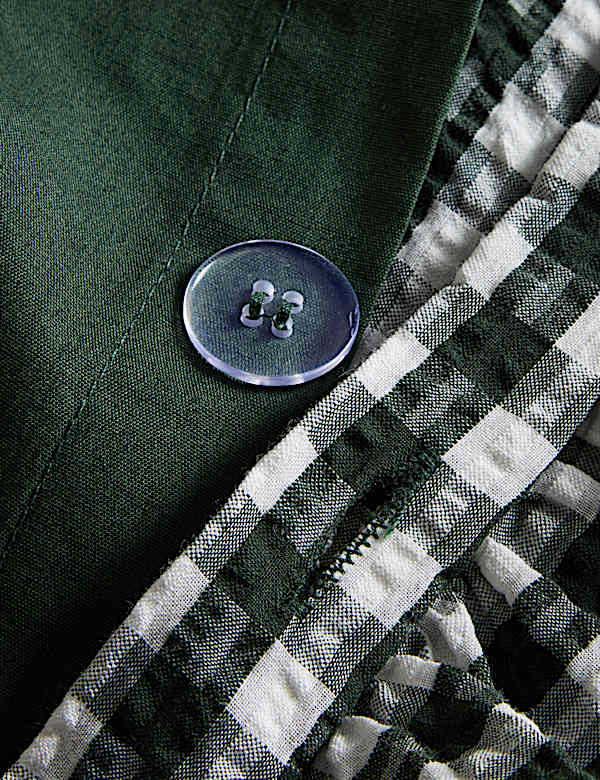 Pure Cotton Gingham Ruffle Bedding Set - PT