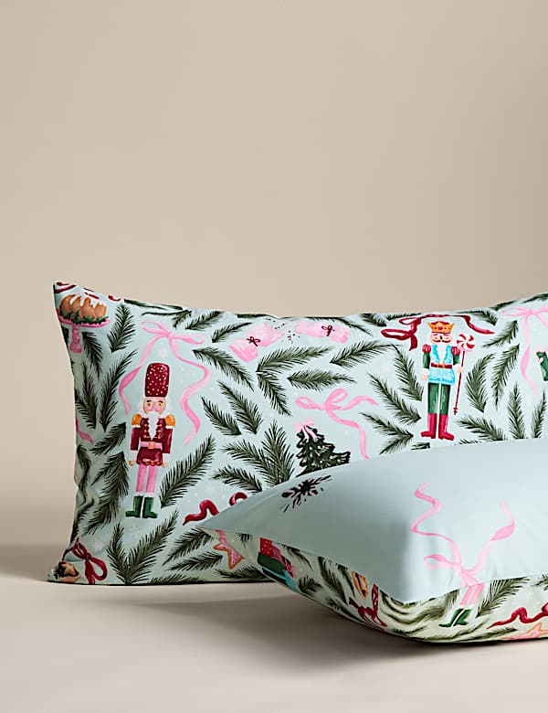 סט מצעים דו-צדדי מתערובת כותנה בדוגמת מפצח האגוזים - IL