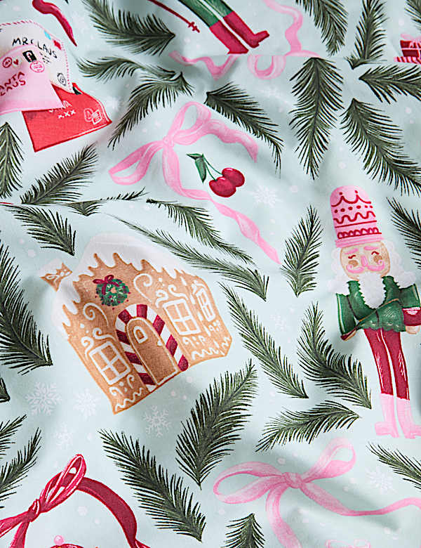 סט מצעים דו-צדדי מתערובת כותנה בדוגמת מפצח האגוזים - IL