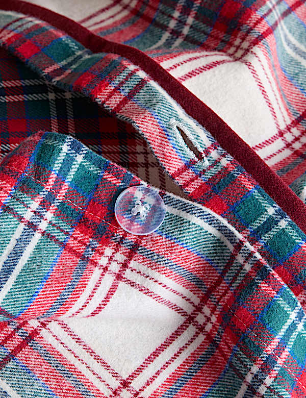 Parure de lit en coton peigné à carreaux - BE