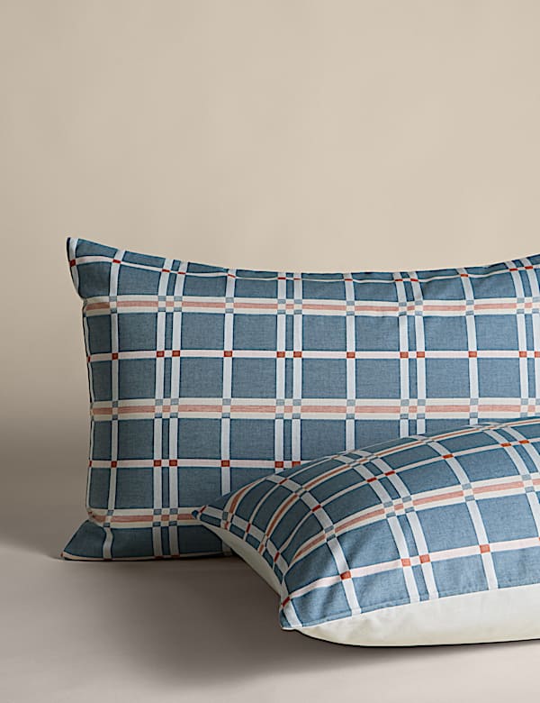 Pure Cotton Geo Checked Jacquard Bedding Set - US