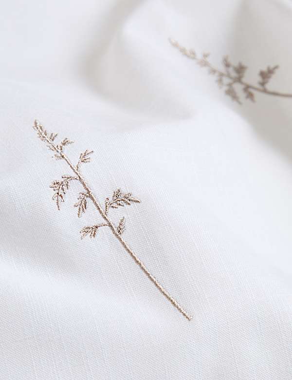 Juegos de s&aacute;banas 100 % algod&oacute;n con bordado de ramitas - ES