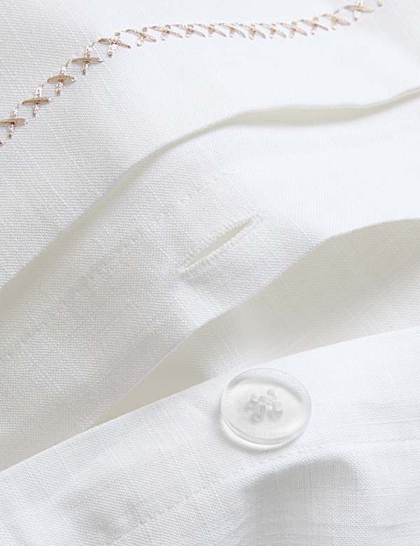 Juegos de s&aacute;banas 100 % algod&oacute;n con bordado de ramitas - ES