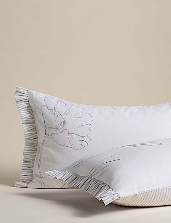 Pure Cotton Floral Embroidered Bedding Set - AT